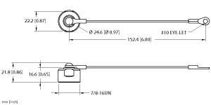 Turck RKFV-CC Accessory for 7/8, Closure cap, Threaded hand tighten + lanyard, Female 7/8″ minifast Closure Cap, Mates to Male, Nitrile (Buna-n) Gasket, Stainless Steel/Nylon Coated Lanyard