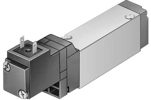 Festo 173131 solenoid valve MEH-5/2-5,0-S-B Midi Pneumatic, with solenoid coil and manual override, without socket. Valve function: 5/2 monostable, Type of actuation: electrical, Width: 17,8 mm, Standard nominal flow rate: 700 l/min, Operating pressure: -0,9 - 10 bar
