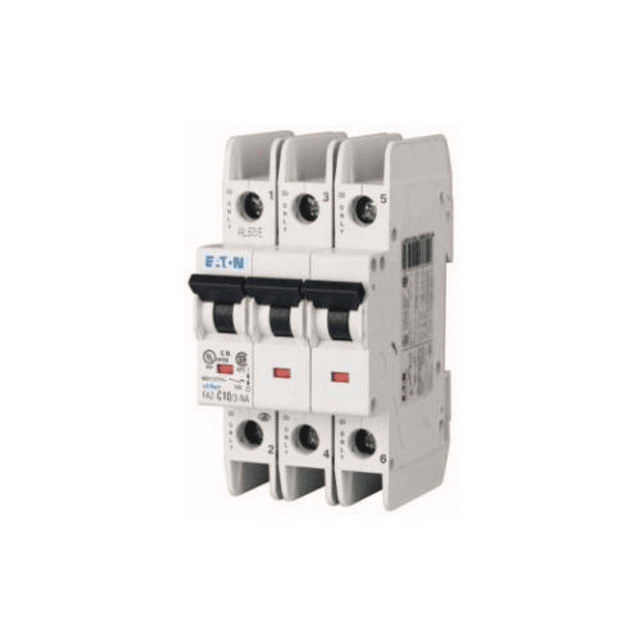 Eaton FAZ-B13/3-NA 277/480 VAC 50/60 Hz, 13 A, 3-Pole, 10/14 kA, 3 to 5 x Rated Current, Screw Terminal, DIN Rail Mount, Standard Packaging, B-Curve, Current Limiting, Thermal Magnetic