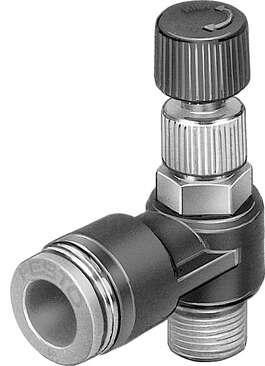Festo 190903 differential pressure regulator LRLL-10-32-UNF-QS-5/32-U Without manometer, with male thread and QS plug connector. Controller function: Differential pressure, constant, Pneumatic connection, port  1: 10-32 UNF-2A, Pneumatic connection, port  2: QS-5/32, 