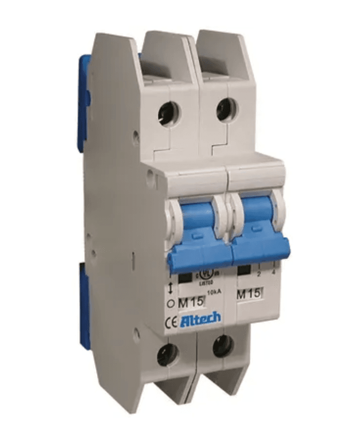 Altech Corp. DC2DU02L Circuit Breaker 0.2A, 2 Pole, 250V DC, UL489