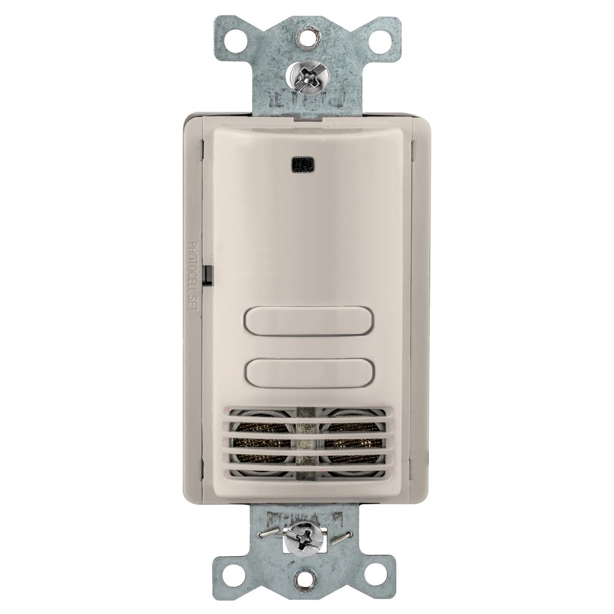Hubbell AU2000LA22 Vacancy Sensors, Wall Switch, AdaptiveUltrasonic, 2 Circuit, 120/277V AC, Light Almond 