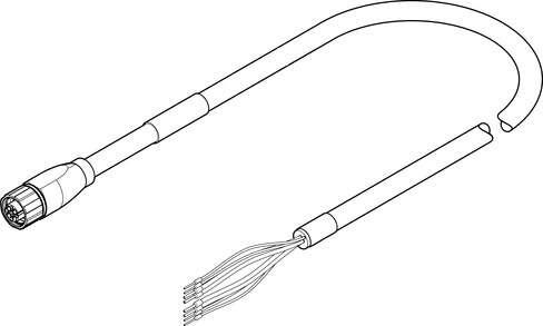 Festo 8085953 motor cable NEBM-M16G8-E-15-Q7-LE8-1 Based on the standard: EN 61984, Cable identification: Without inscription label holder, Product weight: 2500 g, Electrical connection 1, function: Field device side, Electrical connection 1, design: Round