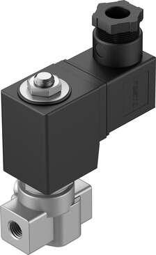Festo 1491970 solenoid valve VZWD-L-M22C-M-N18-40-V-2AP4-8-R1 Directly actuated, NPT1/8" connection. Design structure: Directly actuated poppet valve, Type of actuation: electrical, Sealing principle: soft, Assembly position: Any, Mounting type: Line installation