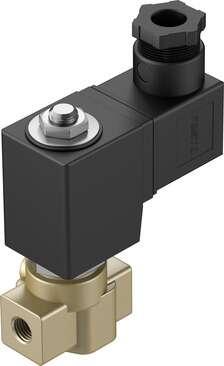 Festo 1492001 solenoid valve VZWD-L-M22C-M-G14-40-V-3AP4-8 Directly actuated, G1/4" connection. Design structure: Directly actuated poppet valve, Type of actuation: electrical, Sealing principle: soft, Assembly position: Any, Mounting type: Line installation