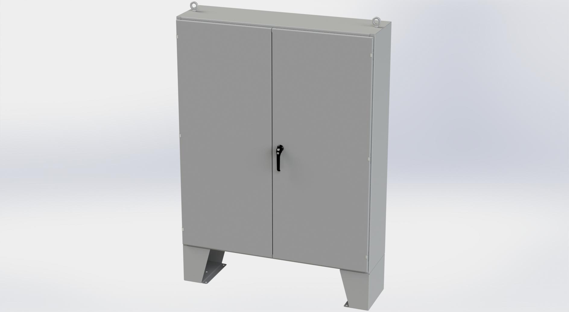 Saginaw Control SCE-726016ULP 2DR LP Enclosure, Height:72.00", Width:60.00", Depth:16.00", ANSI-61 gray powder coating inside and out. Optional sub-panels are powder coated white.