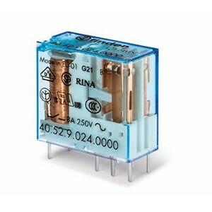 Finder 40.52.9.006.0000 Miniature electromechanical PCB power relay - Flux proof (RTII) - Finder (40 series) - Control coil voltage 6Vdc - 2 poles (2P) - 2C/O / DPDT (Double Pole Double Throw) contact - Rated current 8A (250Vac; AC-1) / 8A (30Vdc; DC-1) - Rated switching power 7