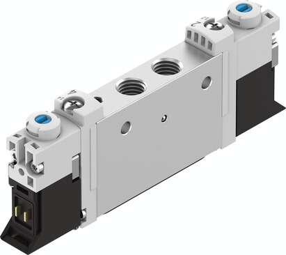 Festo 566485 solenoid valve VUVG-L10-P53E-ZT-M7-1P3 Valve function: 5/3 exhausted, Type of actuation: electrical, Valve size: 10 mm, Standard nominal flow rate: 300 - 320 l/min, Operating pressure: -0,9 - 10 bar