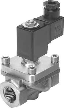 Festo 1492265 solenoid valve VZWF-B-L-M22C-N34-275-2AP4-6-R1 force pilot operated, NPT3/4" connection. Design structure: (* Diaphragm valve, * forced), Type of actuation: electrical, Sealing principle: soft, Assembly position: Magnet standing, Mounting type: Line insta