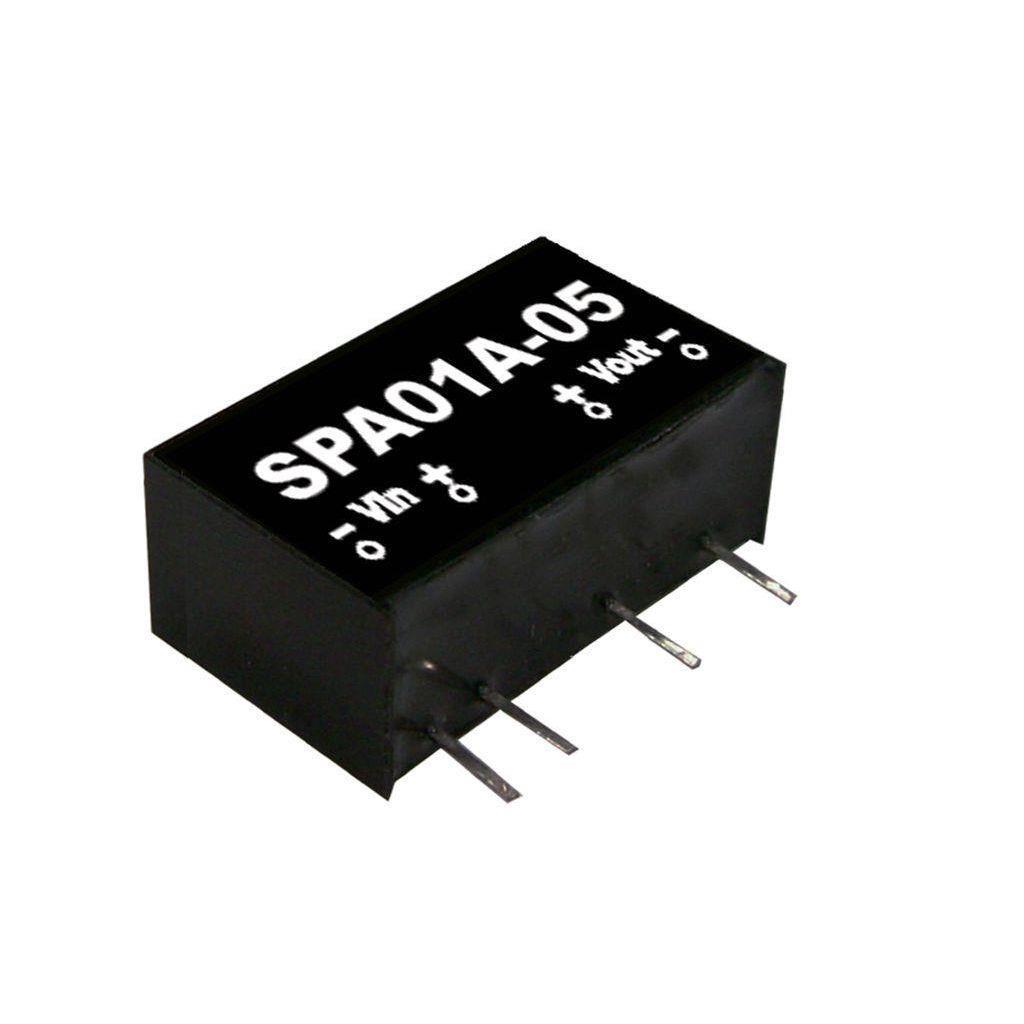 MEAN WELL SPA01A-05 DC-DC Regulated Single Output Converter; Output 5VDC at 0.2A; 1500VDC I/O isolation; SIP package