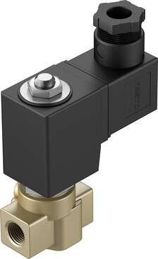 Festo 1491949 solenoid valve VZWD-L-M22C-M-N18-10-V-2AP4-90 Directly actuated, NPT1/8" connection. Design structure: Directly actuated poppet valve, Type of actuation: electrical, Sealing principle: soft, Assembly position: Any, Mounting type: Line installation
