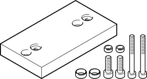 Festo 2333725 adapter kit DHAA-D-H2-25-Q11-32-E Assembly position: Any, Corrosion resistance classification CRC: 2 - Moderate corrosion stress, Mounting type: (* With through-hole and screw, * with centring sleeve), Materials note: Conforms to RoHS, Material adapter pl