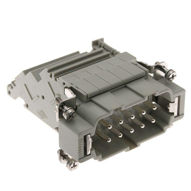 Mencom CTM-10R Standard, CT series, Male Rectangular Insert, size 57.27, 10 pin, 10 amp, Screw Right ground