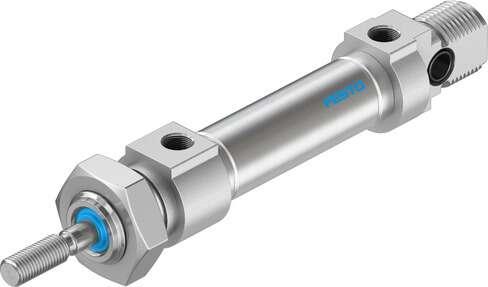 Festo 19183 standards-based cylinder DSNU-10-10-P-A Based on DIN ISO 6432, for proximity sensing. Various mounting options, with or without additional mounting components. With elastic cushioning rings in the end positions. Stroke: 10 mm, Piston diameter: 10 mm, Pist