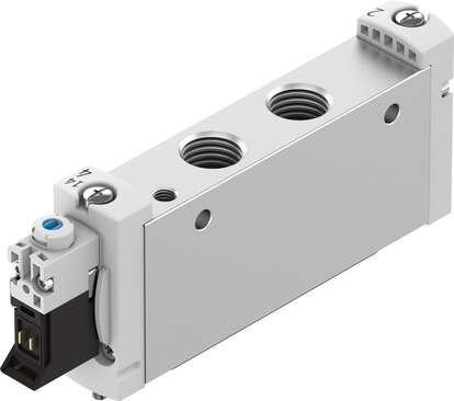 Festo 574437 solenoid valve VUVG-L18-M52-RZT-G14-1P3 Valve function: 5/2 monostable, Type of actuation: electrical, Valve size: 18 mm, Standard nominal flow rate: 1300 l/min, Operating pressure: -0,9 - 10 bar