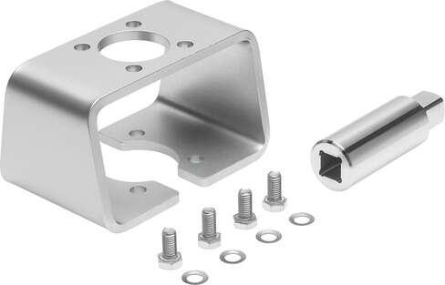 Festo 553832 mounting kit DARQ-K-F10S22-F05S14 To connect the drive and process valve. Based on the standard: EN 15081, Corrosion resistance classification CRC: 1 - Low corrosion stress, Product weight: 1430 g, Materials note: (* Contains PWIS substances, * Conforms t