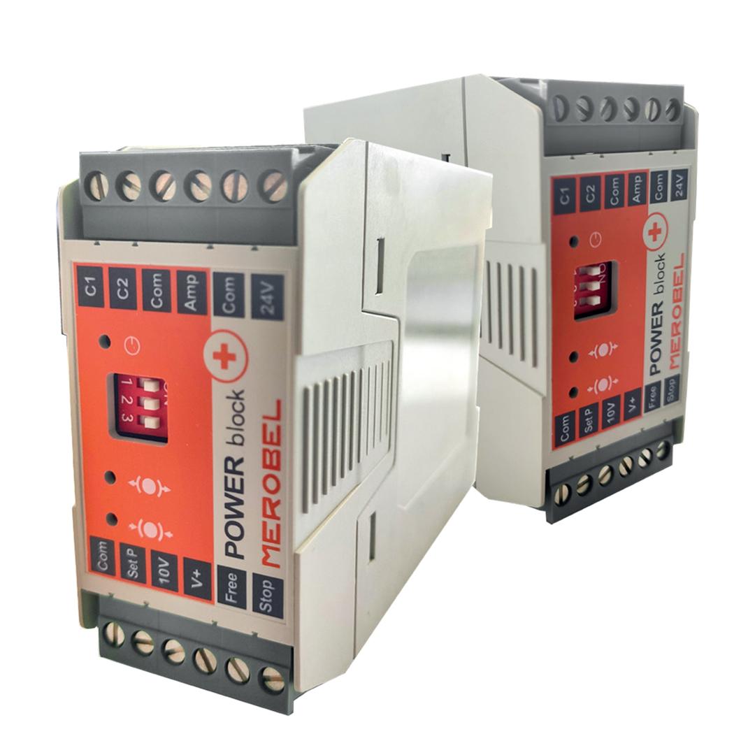 Andantex ME134826-00 Regulated Power Supply, PowerBlock Pb4+, 24 to 35V DC input voltage, max output current 4 A, remote voltage control, suitable for special coils, for the use of several devices plugged in parallel mode, or other Brakes technologies with low impedance coil 