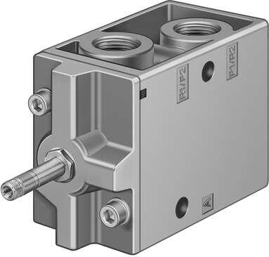 Festo 535899 solenoid valve MFH-3-1/2-EX With manual override, without solenoid coil or socket. Solenoid coil and socket should be ordered separately. Valve function: 3/2 closed, monostable, Type of actuation: electrical, Width: 52 mm, Standard nominal flow rate: 3700