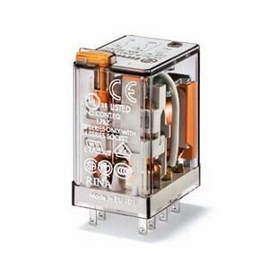 Finder 55.32.8.120.0000 General purpose plug-in electromechanical relay - Finder (55 Series) - Control coil voltage 120Vac (50Hz/60Hz) - 2 poles (2P) - 2C/O / DPDT (Double Pole Double Throw) contact - Rated current 10A (250Vac; AC-1) / 10A (30Vdc; DC-1) - Rated switching power 5