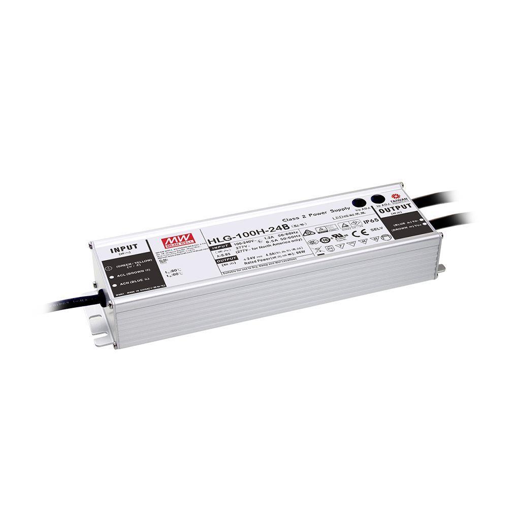 MEAN WELL HLG-100H-36AB AC-DC Single output LED Driver Mix Mode (CV+CC) with PFC; Output 36Vdc at 2.65A; IP65; Dimming with 1-10Vdc 10V PWM resistance; Io and Vo adjustable through built-in potentiometer