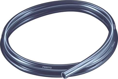 Festo 8048703 plastic tubing PUN-H-10X1,5-TSW Approved for use in food processing (hydrolysis resistant) Outside diameter: 10 mm, Bending radius relevant for flow rate: 52 mm, Inside diameter: 7 mm, Min. bending radius: 28 mm, Tubing characteristics: Suitable for energ