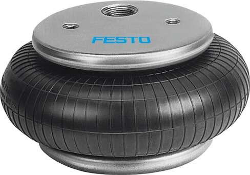 Festo 36489 bellows cylinder EB-250-85 Maintenance-free, no stick/slip effect. Size: 250, Required installation diameter: 265 mm, Stroke: 85 mm, Max height when extended: 140 mm, Max. tipping angle: 20 deg