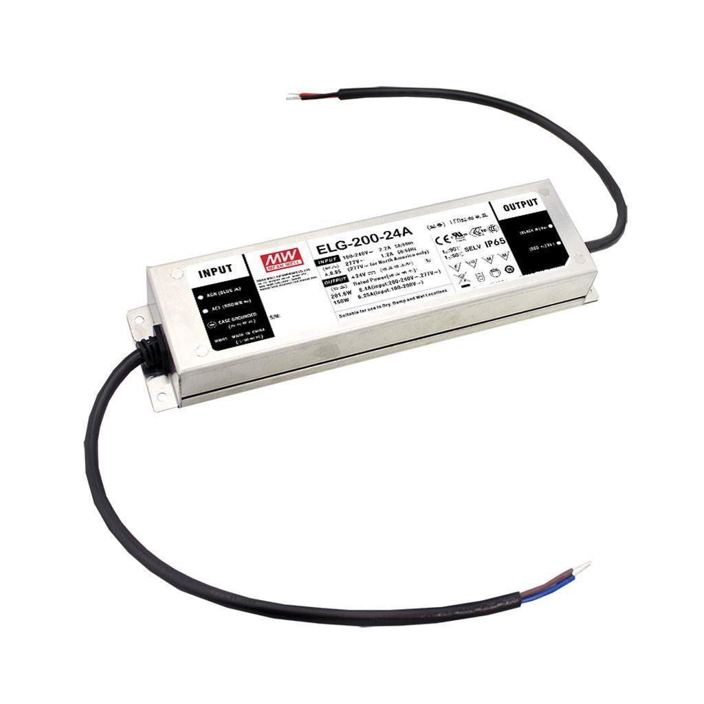 MEAN WELL ELG-200-48B AC-DC Single output LED Driver Mix Mode (CV+CC) with PFC; Output 48Vdc at 4.16A; cable output Dimming  0-10Vdc or PWM resistance