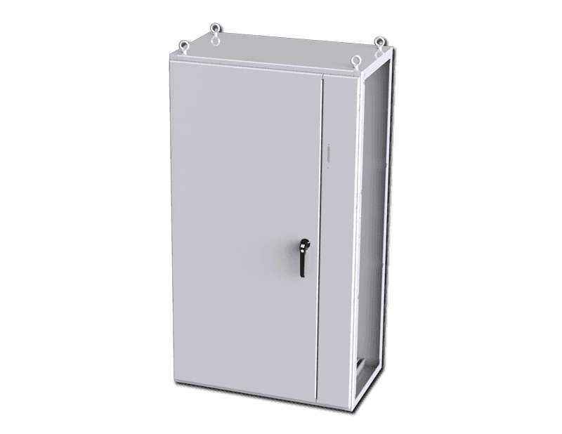 Saginaw Control SCE-SD181006LG 1DR IMS Disc. Enclosure, Height:70.87", Width:39.37", Depth:22.00", Powder coated RAL 7035 gray inside and out.