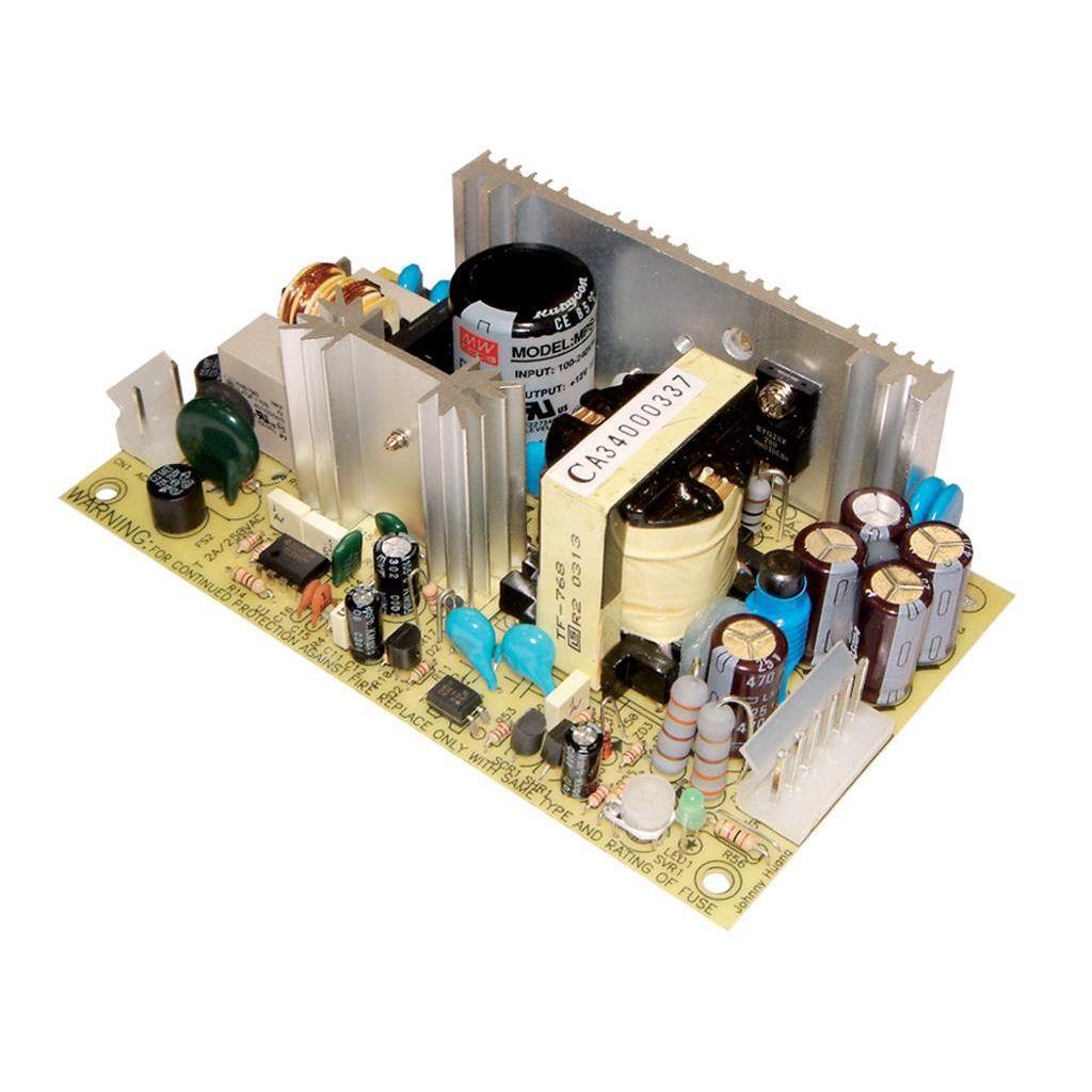 MEAN WELL MPS-65-24 AC-DC Single output Medical Open frame power supply; Output 24Vdc at 2.7A; 2xMOPP; MPS-65-24 is succeeded by RPS-65-24.