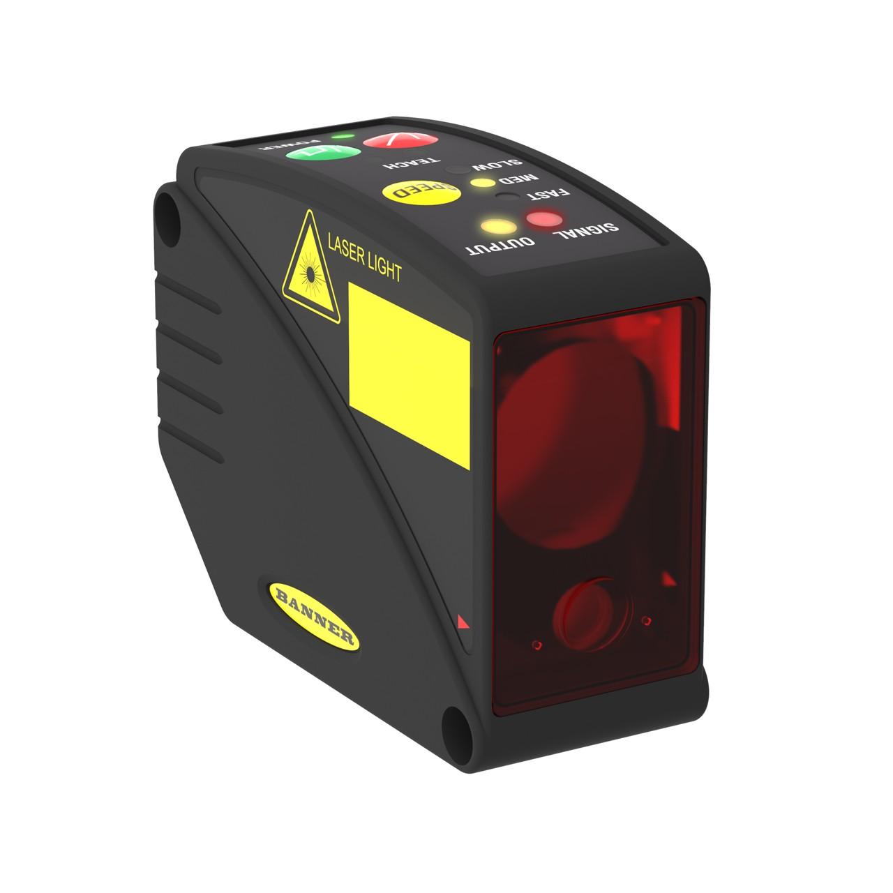 Banner LT3NIQ Class 2 Laser photo-electric distance sensor/transmitter with diffuse time-of-flight system - Banner Engineering (L-GAGE series - LT3) - Part #65510 - Sensing range 30cm...5m - Visible red light (658nm) - 1 x digital output (NPN transistor) - 1 x analog o