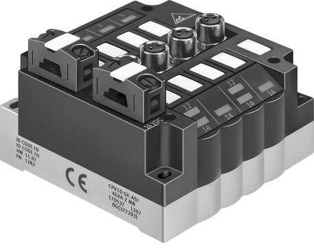 Festo 552561 electrical interface CPV14-GE-ASI-4E4A-Z-M8-CE Fieldbus interface: (* AS interface: flat cable plug, * Load voltage: flat cable plug), Device-specific diagnostics: Short-circuit / overload, inputs, Max. number of valve positions: 4, Max. number of solenoi