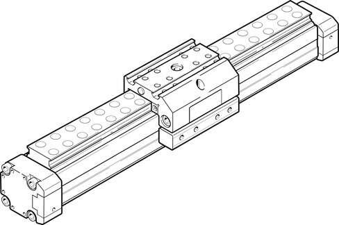 Festo 526660 linear drive DGPL-32-1000-PPV-A-B-KF For proximity sensing, rodless, with positive-locking connection between piston and driver and adjustable end-position cushioning at both ends. Stroke: 1000 mm, Piston diameter: 32 mm, Cushioning: (* PPV: Pneumatic cus
