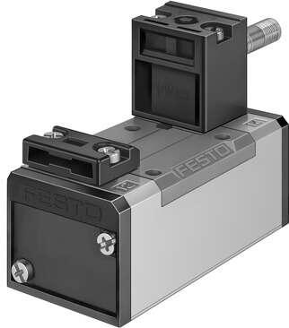 Festo 535955 solenoid valve MFH-5/2-D-2-C-EX With manual override, without solenoid coil or socket. Solenoid coil and socket should be ordered separately. Valve function: 5/2 monostable, Type of actuation: electrical, Width: 54 mm, Standard nominal flow rate: 2300 l/m