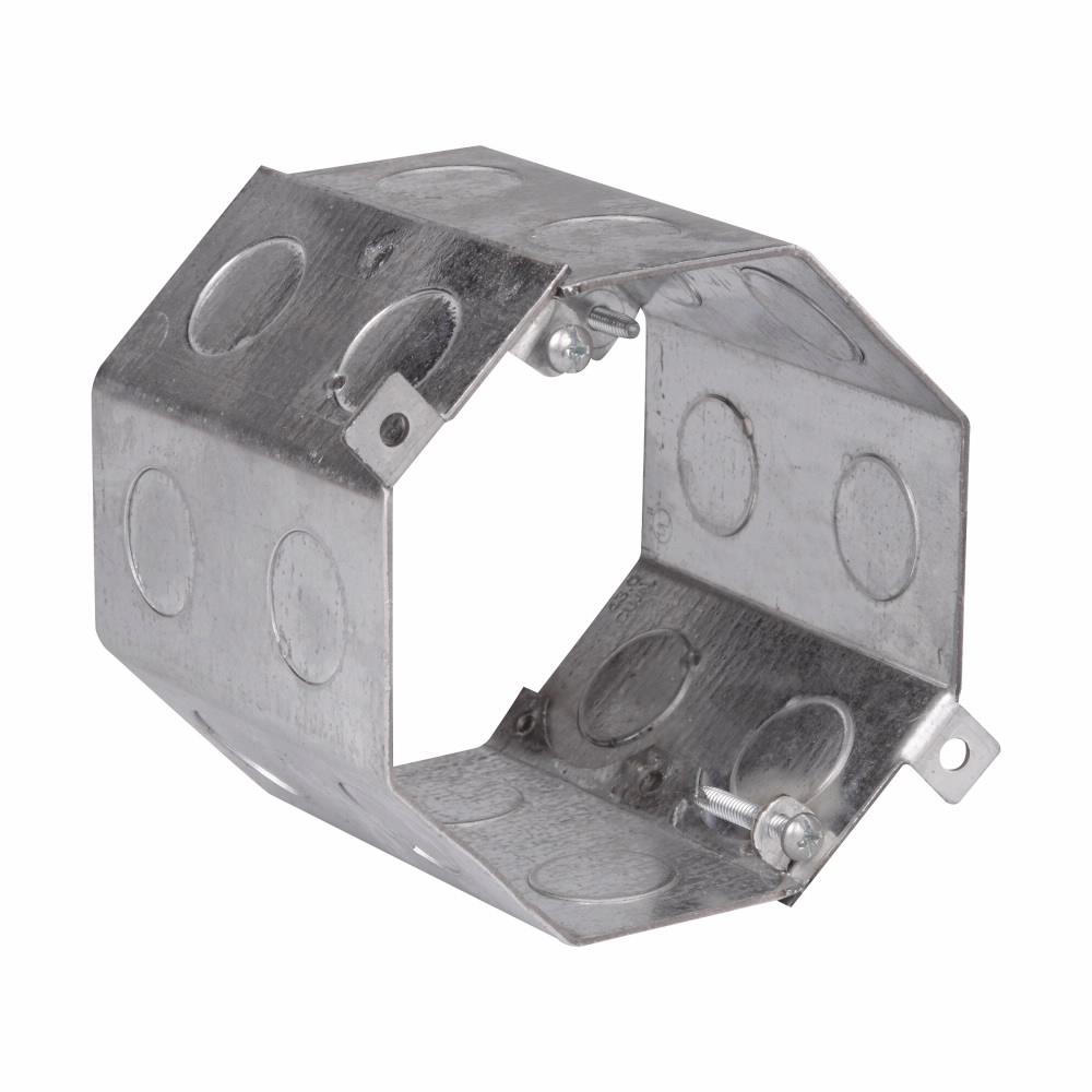 Eaton Corp TP635 Eaton Crouse-Hinds series Octagon Concrete Box, 4", 3-1/2", Steel, 1/2" double row, 43.0 cubic inch capacity