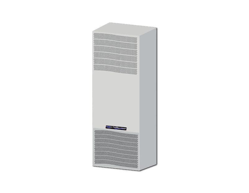 Saginaw Control SCE-AC6800B120V Conditioner, Air - 6800 BTU/Hr. 120 Volt, Height:45.28", Width:15.55", Depth:10.63", Powder coated steel Cover RAL 7035 River Texture over Aluzinc coated steel