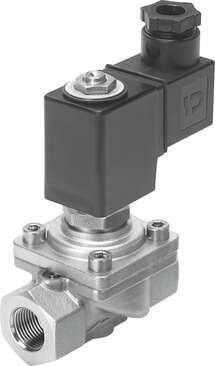 Festo 1492135 solenoid valve VZWF-B-L-M22C-G38-135-E-1P4-10-R1 force pilot operated, G3/8" connection. Design structure: (* Diaphragm valve, * forced), Type of actuation: electrical, Sealing principle: soft, Assembly position: Magnet standing, Mounting type: Line insta