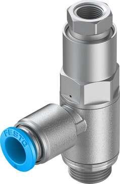 Festo 530041 Piloted check valve HGL-1/4-QS-8 With sealing ring OL, with QS push-in fitting. Valve function: piloted non-return function, Pneumatic connection, port  1: QS-8, Pneumatic connection, port  2: G1/4, Type of actuation: pneumatic, Pilot air port 21: G1/8