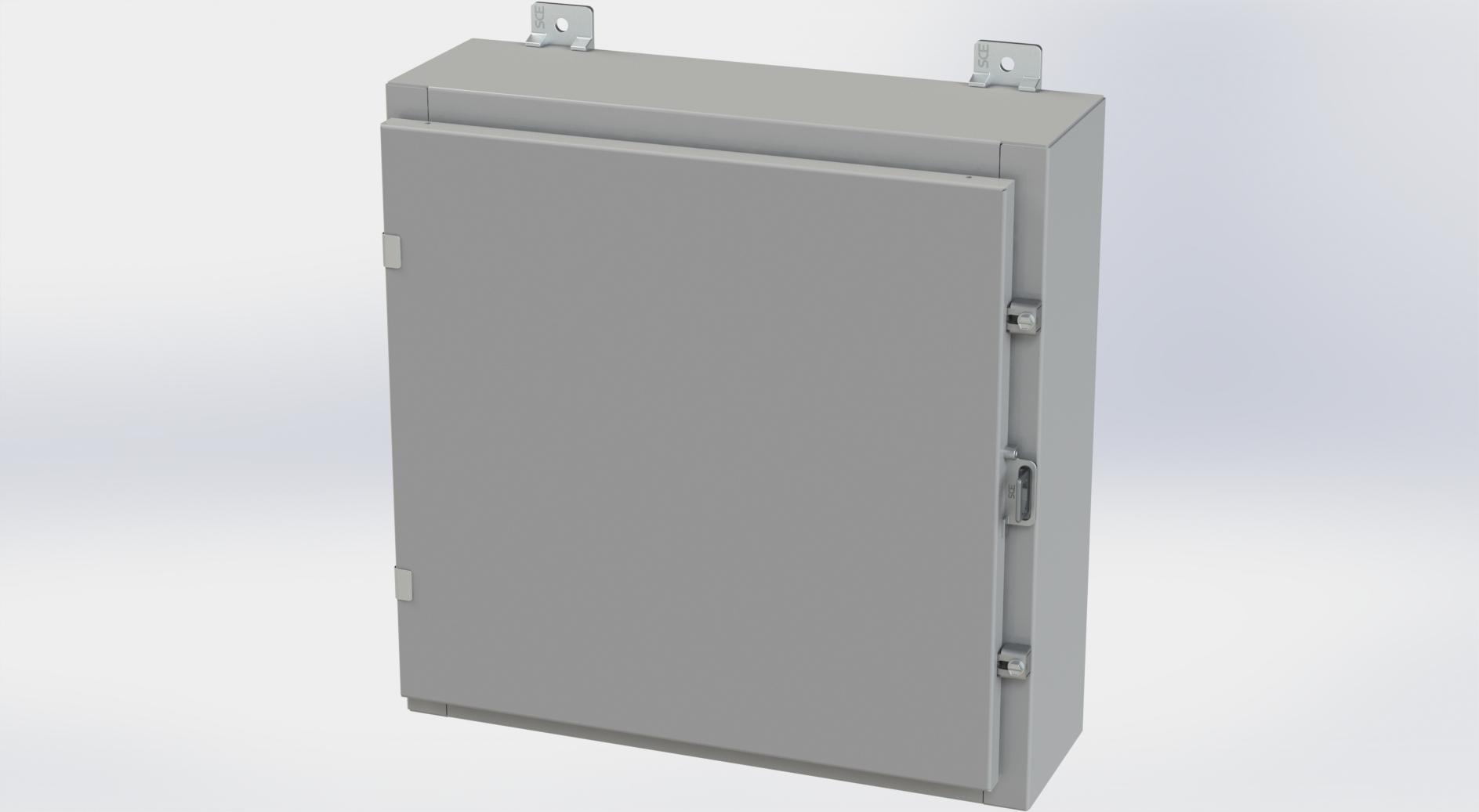 Saginaw Control SCE-20H2006LP Nema 4 LP Enclosure, Height:20.00", Width:20.00", Depth:6.00", ANSI-61 gray powder coating inside and out. Optional panels are powder coated white.