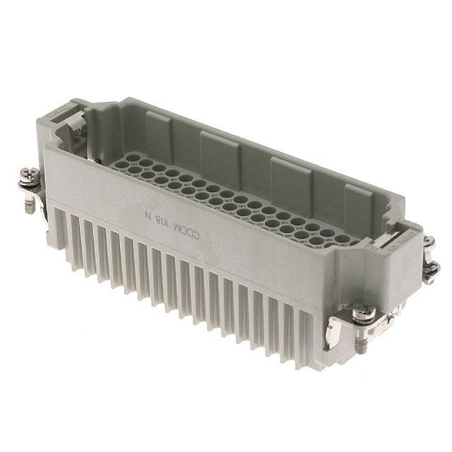 Mencom CDDM-108N Standard, CDD series, Male Rectangular Insert, size 104.27, 108 pin, 10 amp, Crimp, (numbered 109-216)
