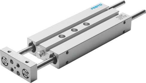 Festo 159877 twin-piston cylinder DPZ-20-50-P-A-S2 With two parallel piston rods, for proximity sensing, with elastic cushioning rings in end positions. Stroke: 50 mm, Adjustable end-position range/length: 10 mm, Piston diameter: 20 mm, Operating mode of drive unit: Y