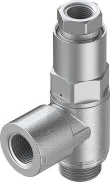 Festo 530031 Piloted check valve HGL-1/4-B With sealing ring OL. Valve function: piloted non-return function, Pneumatic connection, port  1: G1/4, Pneumatic connection, port  2: G1/4, Type of actuation: pneumatic, Pilot air port 21: G1/8
