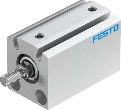 Festo 188121 short-stroke cylinder ADVC-16-20-A-P-A For proximity sensing, piston-rod end with male thread. Stroke: 20 mm, Piston diameter: 16 mm, Cushioning: P: Flexible cushioning rings/plates at both ends, Assembly position: Any, Mode of operation: double-acting
