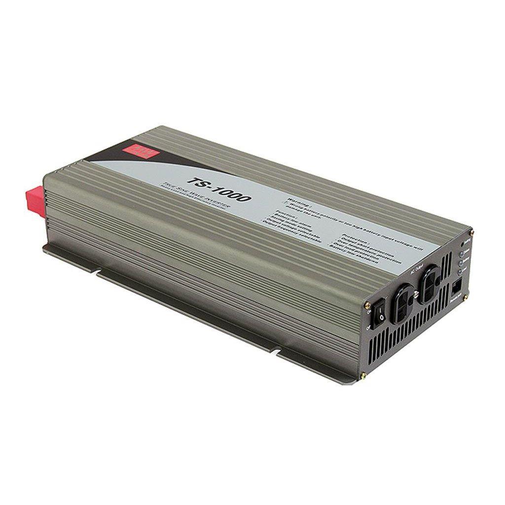 MEAN WELL TS-1000-224C DC-AC True Sine Wave Inverter for stand alone systems; Battery 24Vdc; Output 230Vac; 1000W; Australia AC Output receptacle; Peak power 200%; Remote ON/OFF