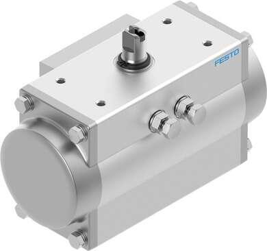 Festo 8066426 semi-rotary drive DFPD-N-20-RP-90-RS60-F04 single-acting, rack and pinion design, connection pattern to NAMUR VDI/VDE 3845 for mounting solenoid valves, position sensors and positioners, standard connection to process valve fitting ISO 5211, NPT control a