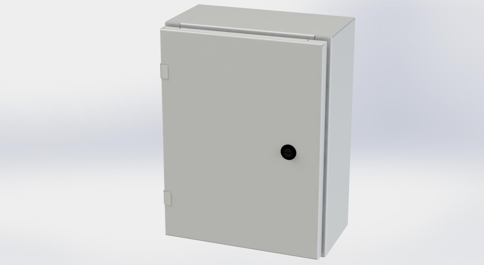Saginaw Control SCE-16EL1206LPLG EL Enclosure, Height:16.00", Width:12.00", Depth:6.00", RAL 7035 gray powder coating inside and out. Optional sub-panels are powder coated white.