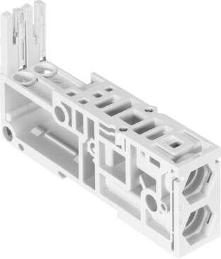 Festo 560978 sub-base VMPAL-AP-20-T35 Width: 21,2 mm, Length: 107,3 mm, Grid dimension: 21,2 mm, Valve size: 20 mm, Pressure zone separation: Ducts 3 and 5