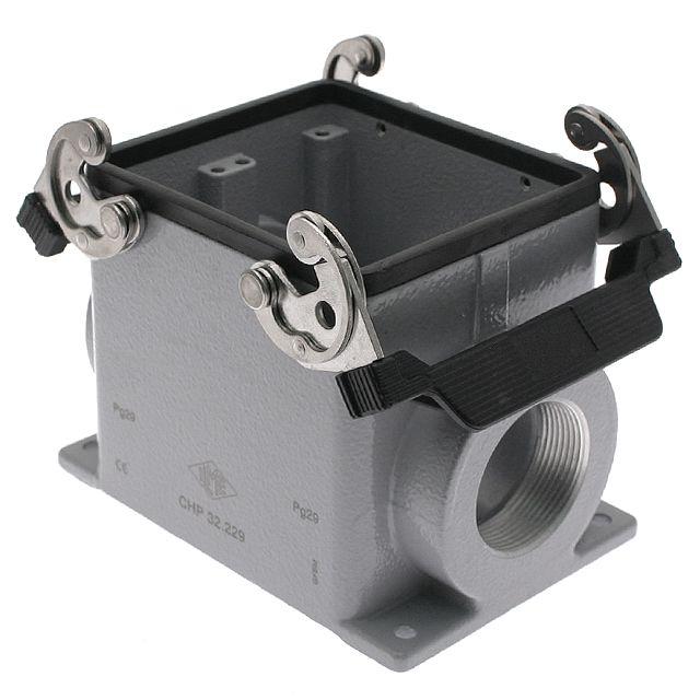 Mencom CHP-32.229 Standard, Rectangular Base, Double Latch, Surface mount, size 77.62, 2 Side PG29 cable entries