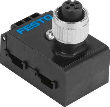 Festo 572226 cable socket NEFU-X24F-M12G4 Width: 36 mm, Height: 40 mm, Length: 40 mm, Mounting type: with through hole, Product weight: 30 g