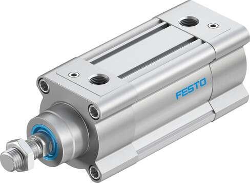 Festo 1383580 standards-based cylinder DSBC-63-50-PPVA-N3 With adjustable cushioning at both ends. Stroke: 50 mm, Piston diameter: 63 mm, Piston rod thread: M16x1,5, Cushioning: PPV: Pneumatic cushioning adjustable at both ends, Assembly position: Any