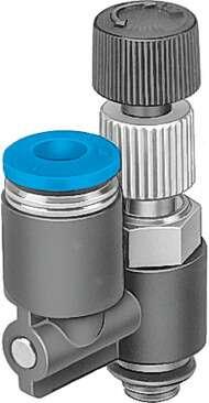 Festo 153516 differential pressure regulator LRL-1/4-QS-8 Without manometer, with male thread and QS plug connector. Controller function: (* Differential pressure, constant, * with return flow), Pneumatic connection, port  1: G1/4, Pneumatic connection, port  2: QS-8,